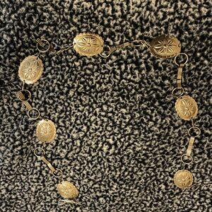 Silver tone western belt